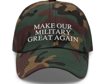 Embroidered Military Hat, Camo Cotton Twill Cap