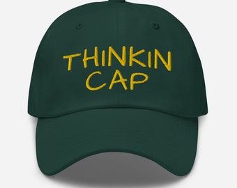 Thinkin Cap Embroidered Dad Hat - Etsy display picture 3