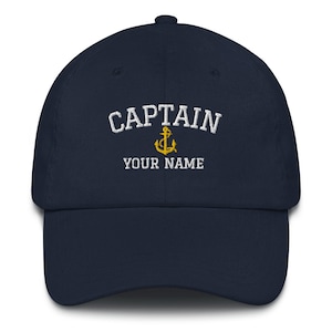 Personalized Captain Embroidered Hat, CUSTOM CAPTAIN Dad Hat, Customize Your Hat, Add your Name, Custom Captain Hat, Captain Cap, Boat Hat