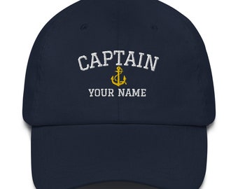 Captain Embroidered Hat | Personalized Name Cap | Nautical Dad Gift