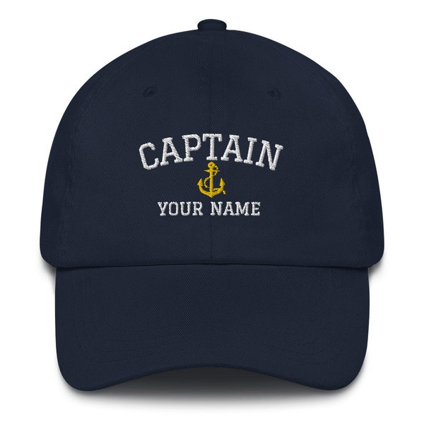Personalized Captain Embroidered Hat, CUSTOM CAPTAIN Dad Hat, Customize Your Hat, Add your Name, Custom Captain Hat, Captain Cap, Boat Hat
