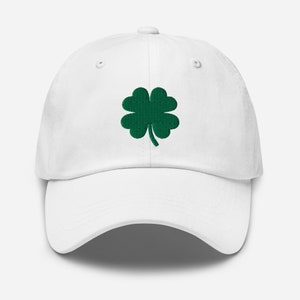 Irish Shamrock Hat, klavertje 4 geborduurde hoed, Dad Hat, St. Patrick&#39;s Day-hoed, Irish American Hat, Lucky Shamrock Hat, Lucky Hat