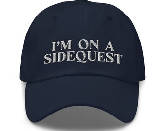 I'm On A Sidequest Embroidered Dad Hat: Gamer Rave Outfit