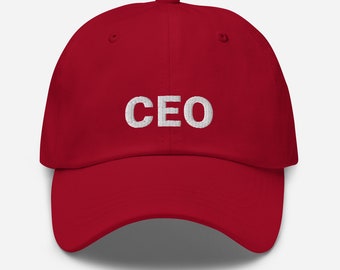 Bonnet papa brodé CEO : sergé de coton chino, bandoulière réglable
