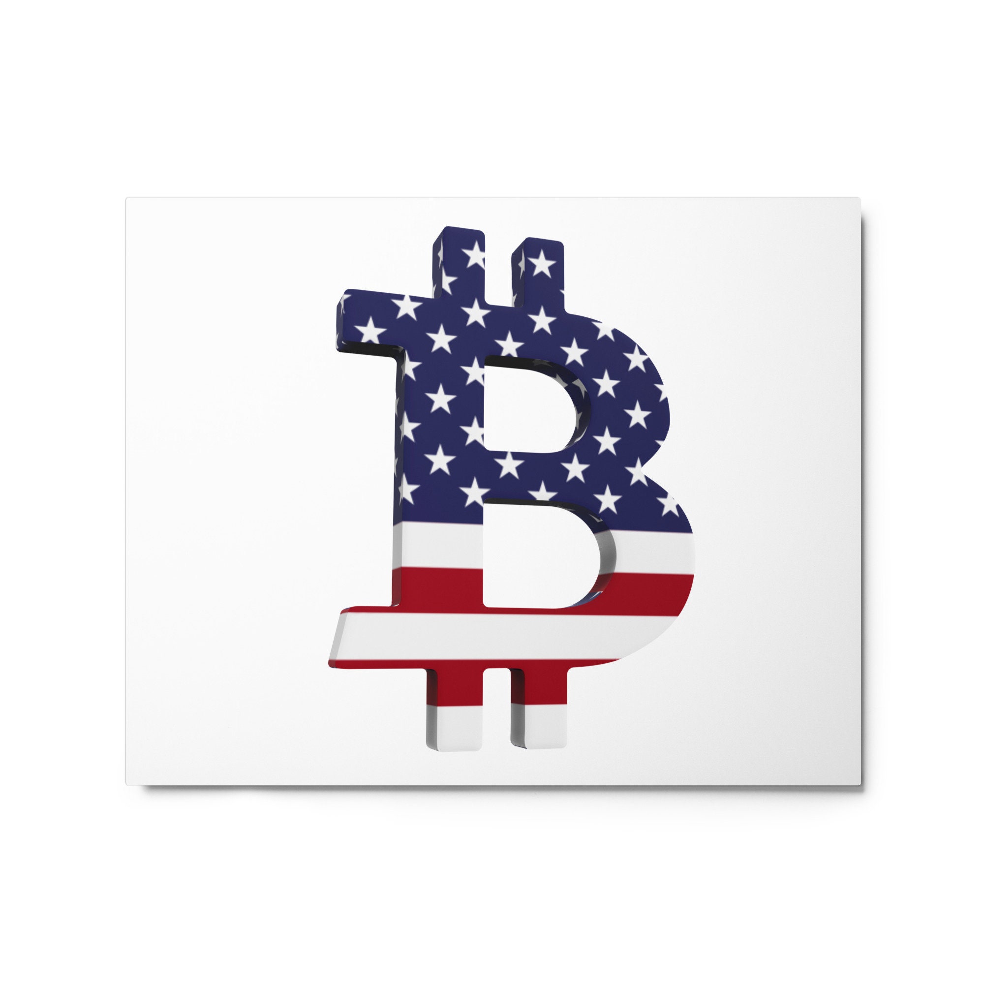 Bitcoin USA Flag Metal Print: Funny Investor Wall Art