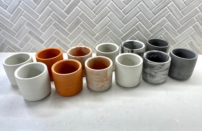 Medium Concrete Vessel Cement Container Candle Holder | Etsy