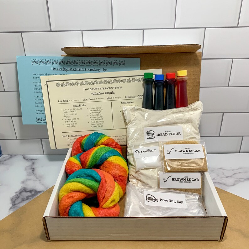 DIY Rainbow Bagel Kit Baking Box Fun DIY Kits for Adults Etsy
