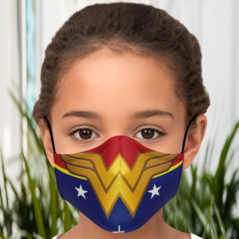 Wonder Woman Superhero Face Mask With Filter Unisex Face Etsy