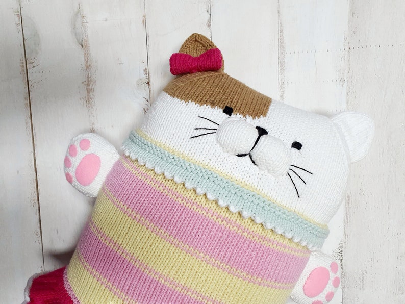 Cat Toy Pillow Knitting PATTERN : pattern PDF instant download English, Korean image 6