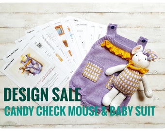 Candy mouse & Baby romper Knitting PATTERN : pattern PDF instant download - English, Korean