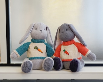 Rabbit on a Sweater Knitting PATTERN : pattern PDF instant download - English, Korean