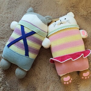 Cat Toy Pillow Knitting PATTERN : pattern PDF instant download English, Korean image 5