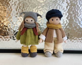 Couple dolls KNITTING PATTERN : pattern PDF instant download - English, Korean