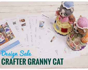 Crafter Granny Cat  PATTERN : pattern PDF instant download - English, Korean