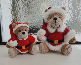 Santa Bear KNITTING PATTERN : pattern PDF instant download - English, Korean