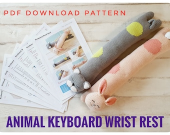 Animal Keyboard Wrist Rest KNITTING PATTERN : pattern PDF instant download - English, Korean