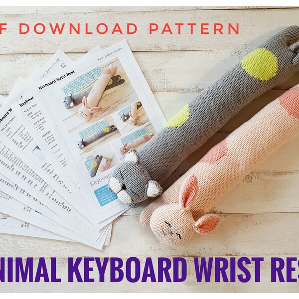 Animal Keyboard Wrist Rest KNITTING PATTERN : pattern PDF instant download - English, Korean