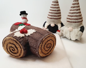 Buche de Noel Knitting PATTERN : pattern PDF instant download - English, Korean