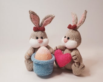 Basket Bunny Knitting PATTERN : pattern PDF instant download - English, Korean