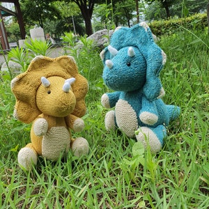 Knit_Triceratops KNITTING PATTERN : pattern PDF instant download English, Korean image 1