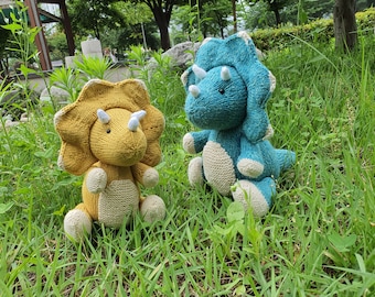 Knit_Triceratops KNITTING PATTERN : pattern PDF instant download - English, Korean