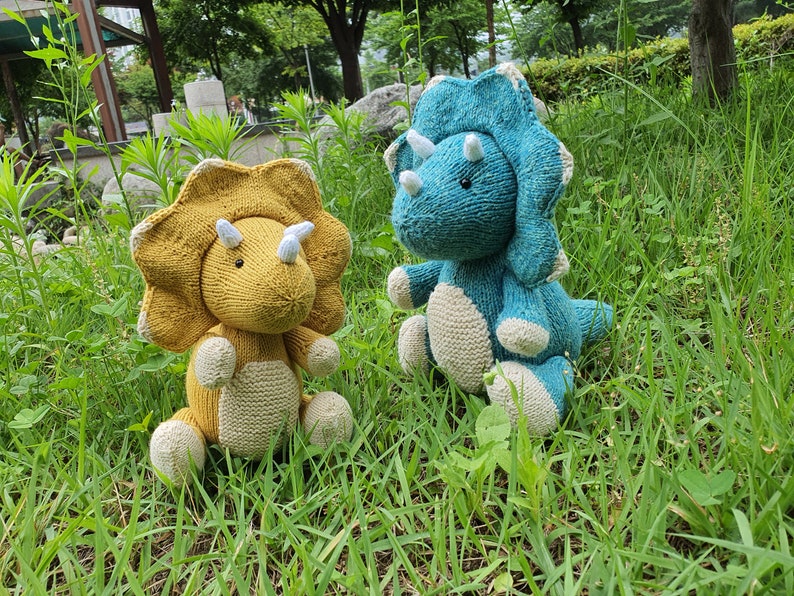 Knit_Triceratops KNITTING PATTERN : pattern PDF instant download English, Korean image 1