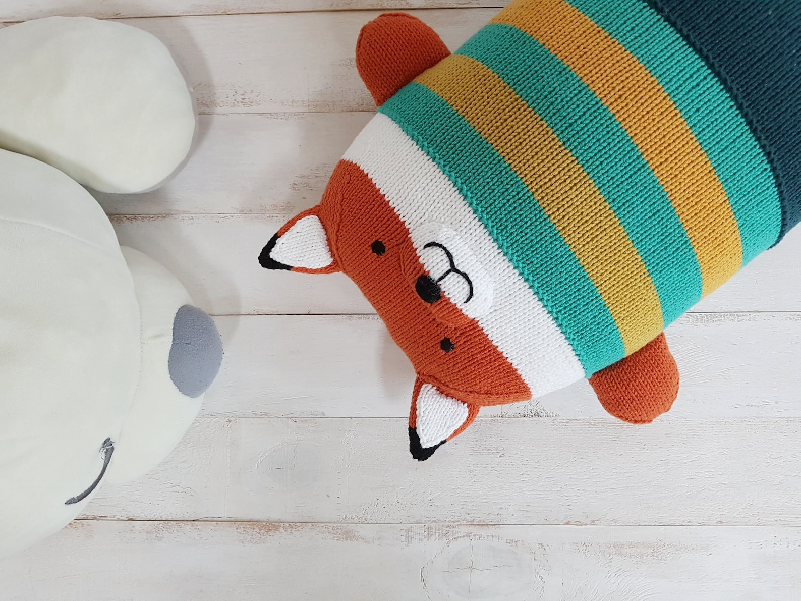Toy Pillow Bear Fox Knitting PATTERN Pattern PDF Instant Etsy