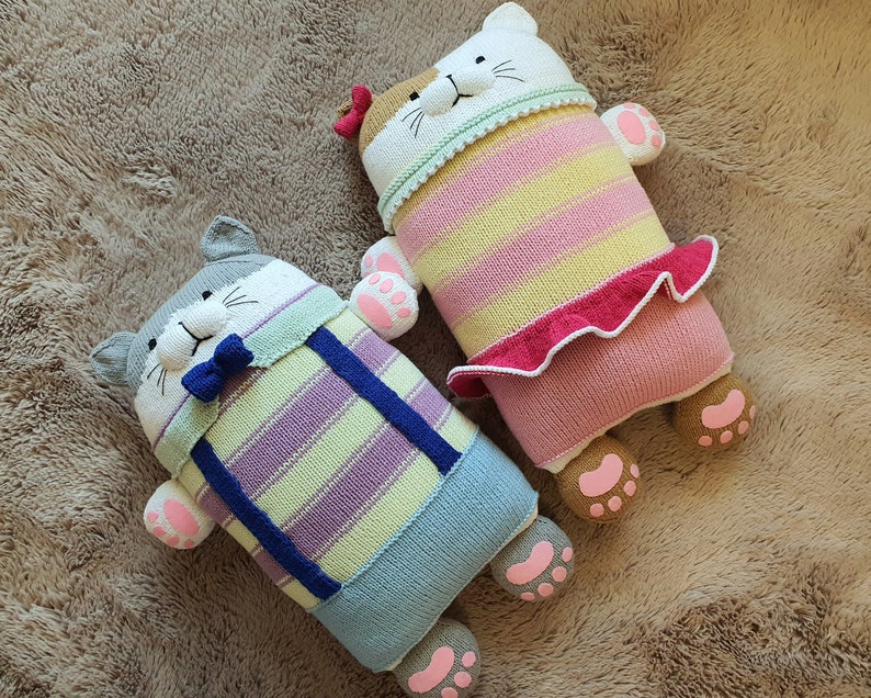 Cat Toy Pillow Knitting PATTERN : pattern PDF instant download English, Korean image 2