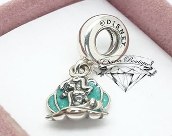 Pandora, Disney, Ariel & Sea Shell Pendant Charm, Mermaid Dangle 791895EN111