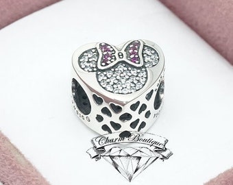 Pandora, Disney, Mickey and Minnie Mouse Icon Heart Charm 792050CZ