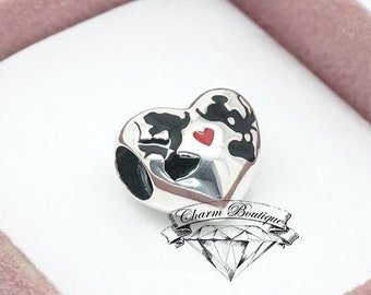 Pandora, Disney, Minnie & Mickey Kiss Charm 791443ENMX