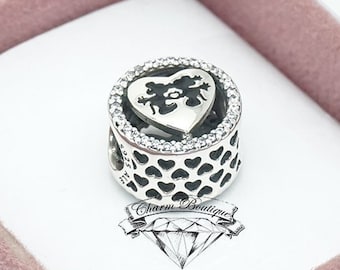 Pandora, Disney, Mickey & Minnie Love, Heart, Kiss, Bracelet Charm 791957CZ