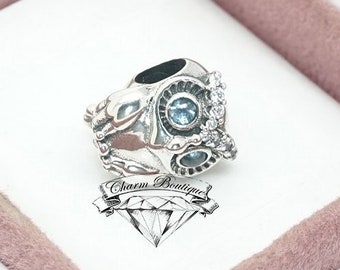 Pandora, Sparkling Owl, Blue Eyes Bird, Bracelet Charm 798397NBCB