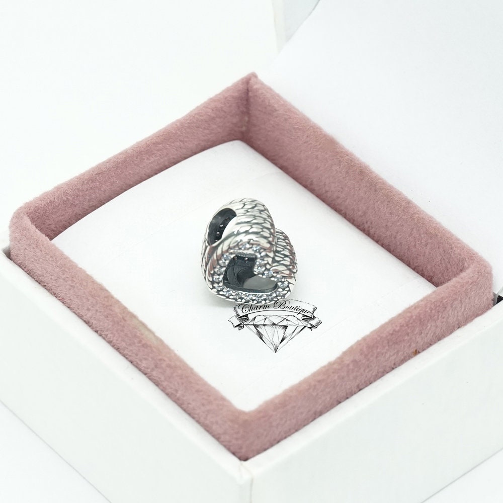 Pandora, Snake Chain Pattern Open Heart, Love, Bracelet Charm 799100C01 ...