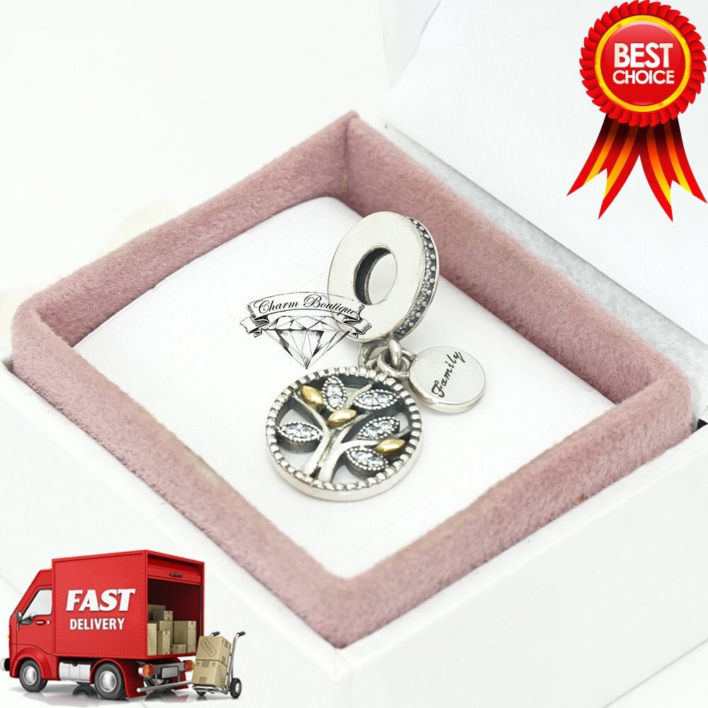Pandora Sparkling Family Tree Pendant Charm Love Always Together 14k Gold 791728CZ Etsy