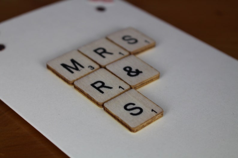MrMr card MrsMrs card Handmade Scrabble tile Mr /& Mrs Card