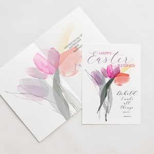 Easter Cards | Easter Blessings - Behold I am Making All Things New | Stunning Christian Easter Card | Inside Design  | FREE SHIPPING