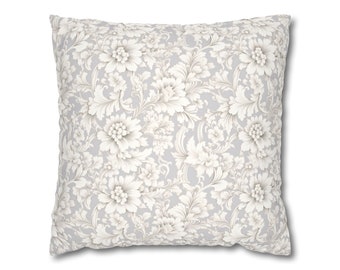 Elegant Damask IIl Print Faux Suede Square Pillow Case Home Decor Housewarming Gifts Mother's Day Gift Floral Minimalistic