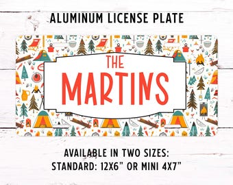 Personalized License Plate For Camping Vanity Plate Metal License Plate RV Plate Aluminum Plate Custom Gifts Personalized Gifts Van Life