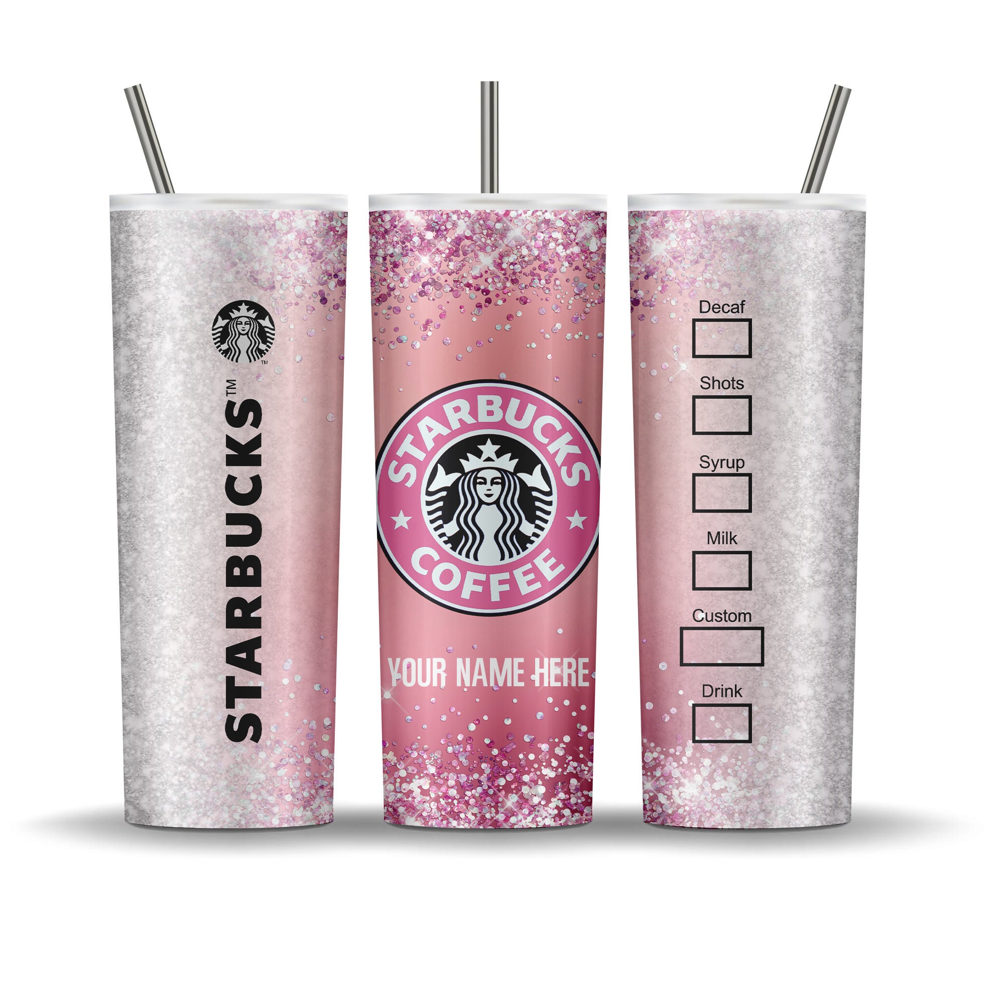 Dazzle Pink Drink inspired tumbler 24 onz pink drink Starbucks cup – Lolas  Chimuelos Designs