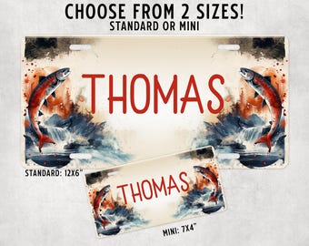 Fishing Personalized License Plate Vanity Plate For Car Metal Plate Bike Plate Aluminum Plate Custom Gifts Personalized Gifts for Fisherman