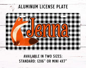 Matrícula personalizada de zorro rojo, matrícula de vanidad para coche, bicicleta eléctrica, metal, aluminio, matrícula de coche, regalos personalizados, regalos personalizados