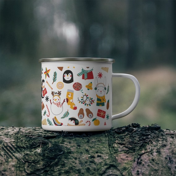 Enamel Mug, Camping Cups, Campfire Mugs, Enamel Coffee Mug, Metal