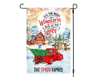 C’est la période la plus merveilleuse de l’année Jardin Drapeau de jardin Cadeau familial personnalisé Hôtesse Cadeaux Moins de 25 ans Décor extérieur de Noël d’hiver