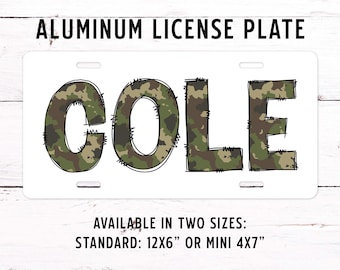 Personalized License Plate Vanity Plate For Car eBike Metal Aluminum Bicycle Car Plate Custom Gifts Personalized Gifts Camo ID Camouflage