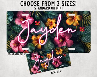 Personalized Gifts Tropical License Plate 2 Sizes | Vanity Plates | Car Plate | Metal License Plate | Bike Plate Aluminum Plate Custom Gifts