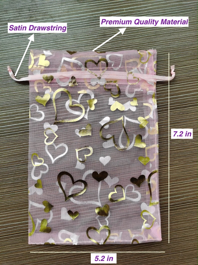 30pcs 5.2x7.2\u201d Premium Organza Mesh Bag Satin drawstring Blue and Pink for Jewelery,Candy Gift bag