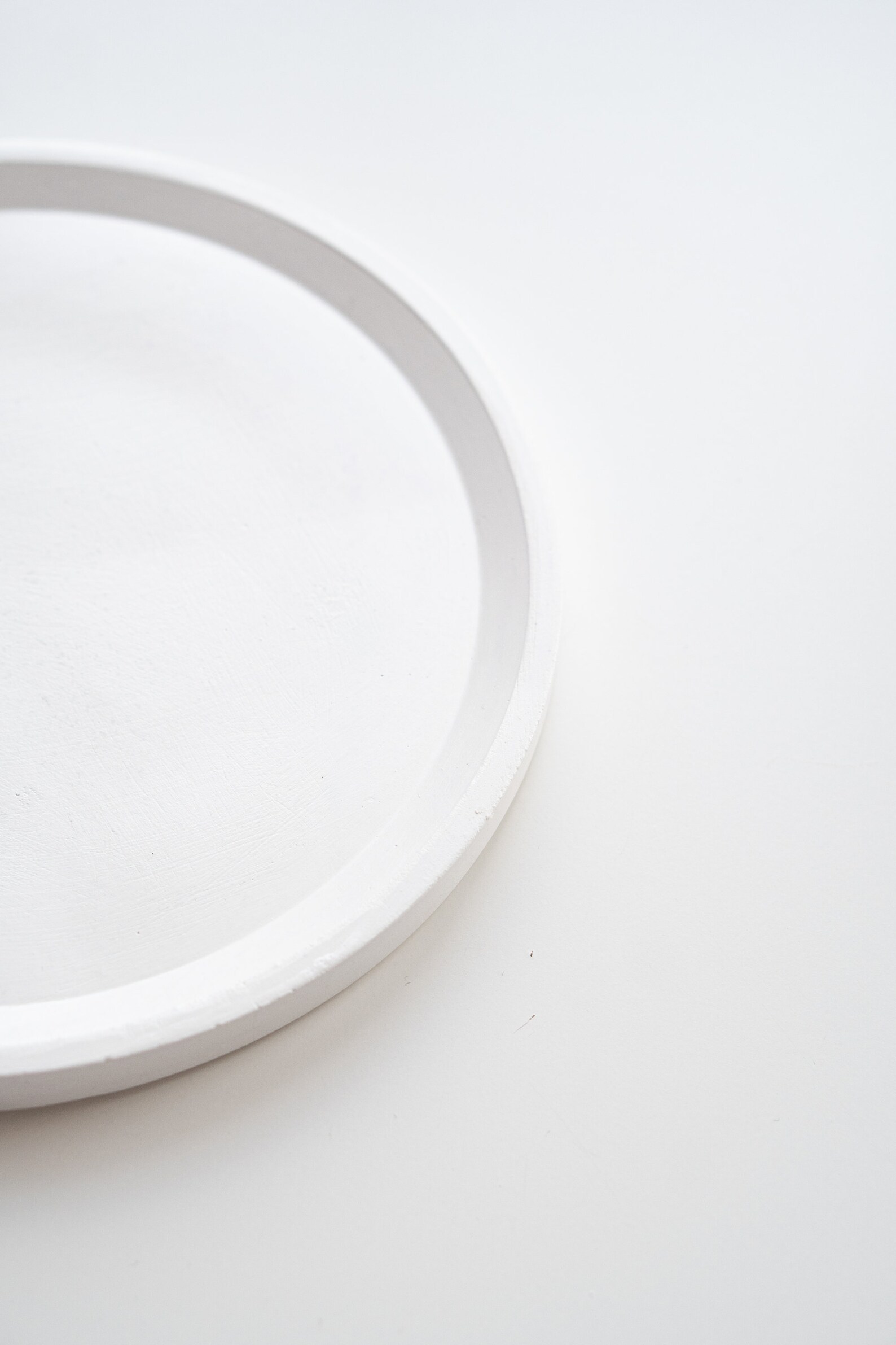 Round white tray jewelry plate decorative tray round desk Etsy