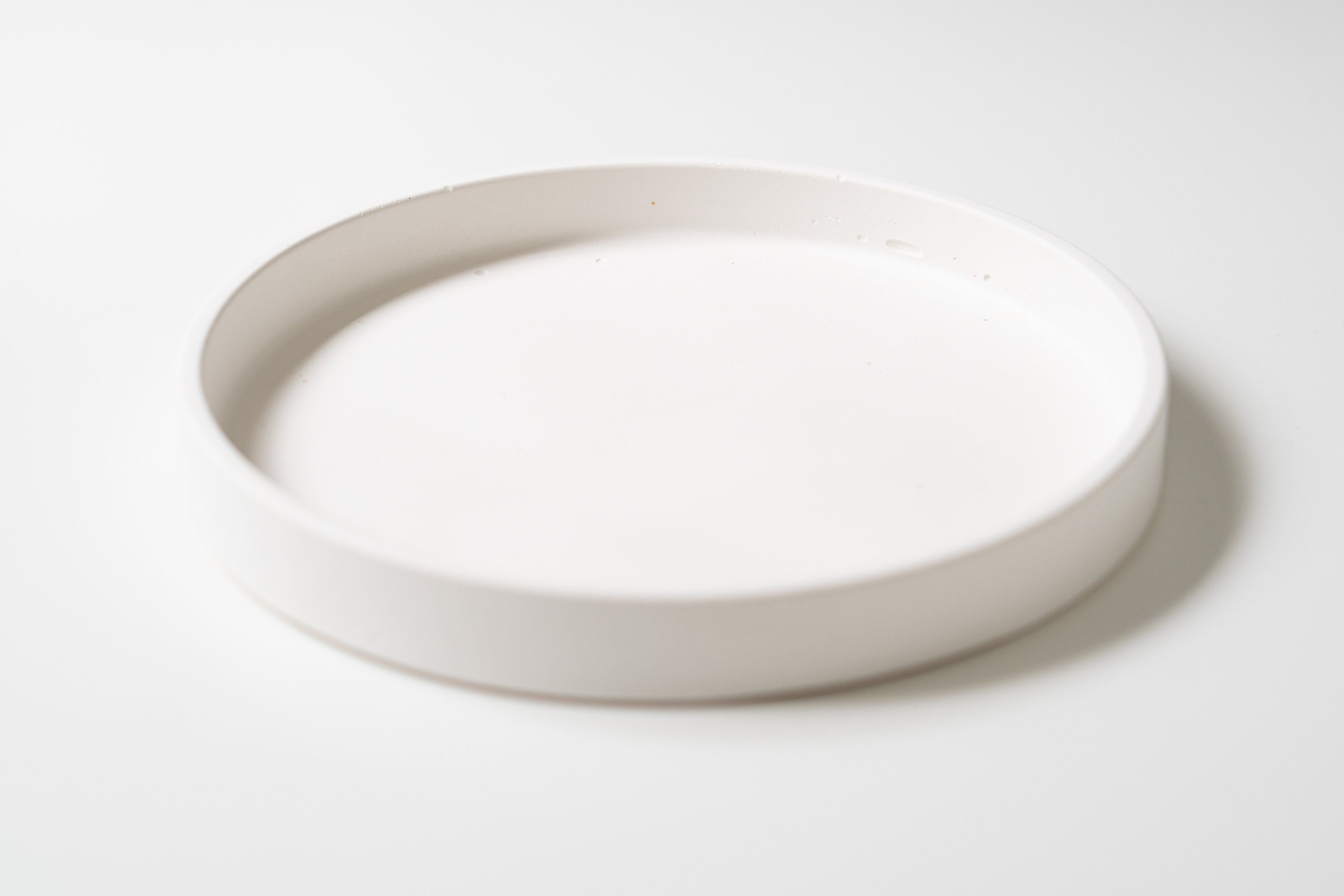 Round white jewelry tray with high sides minimalist tray Etsy