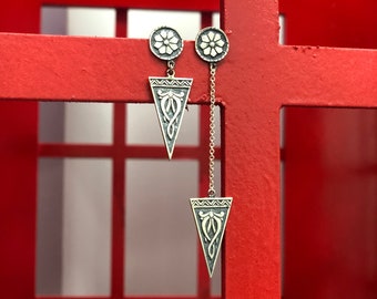 Armenian Silver, Silver, Silver Jewelry, 925 pendientes, double eartes, HANDMADE, Gift for Her, Gift for Mom